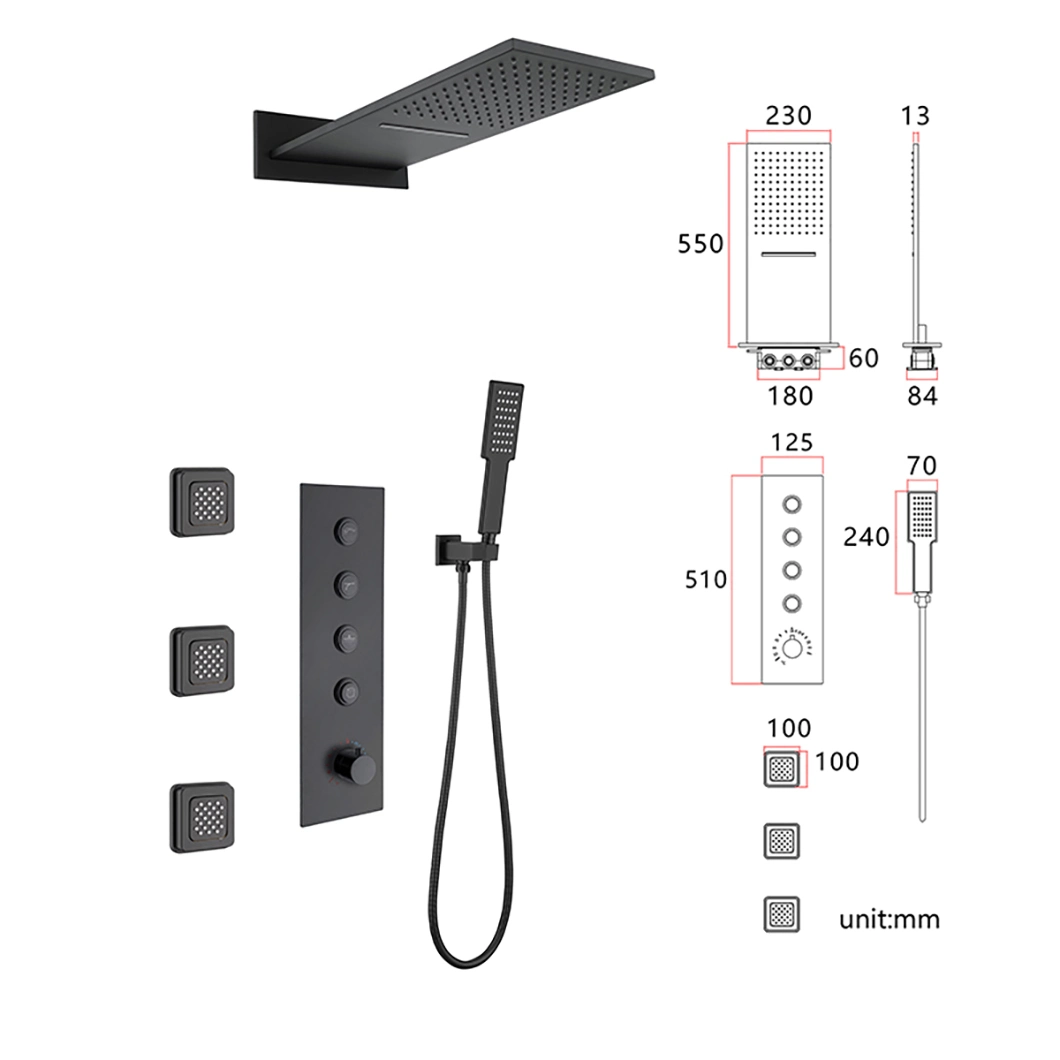 China Faucet Wholesale Sanitary Ware Wall Mounted Bathtub Shower Mixer Faucet System Concealed Thermostatic Shower Set Upc Faucets Tap Bathroom Shower Faucet